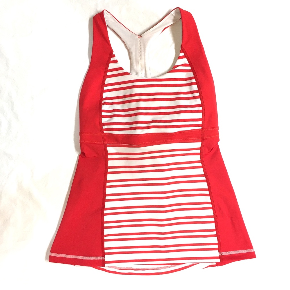 Lululemon Fast Track Running Tank Red Stripe